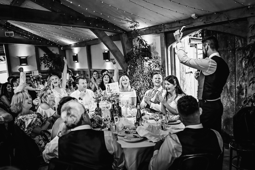 raising a toast wedding