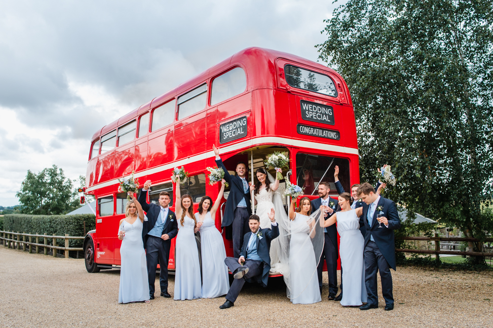 red london bus fun wedding photography