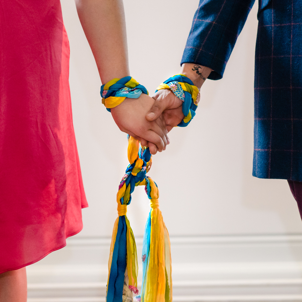 blue yellow ukraine ribbons heart hands