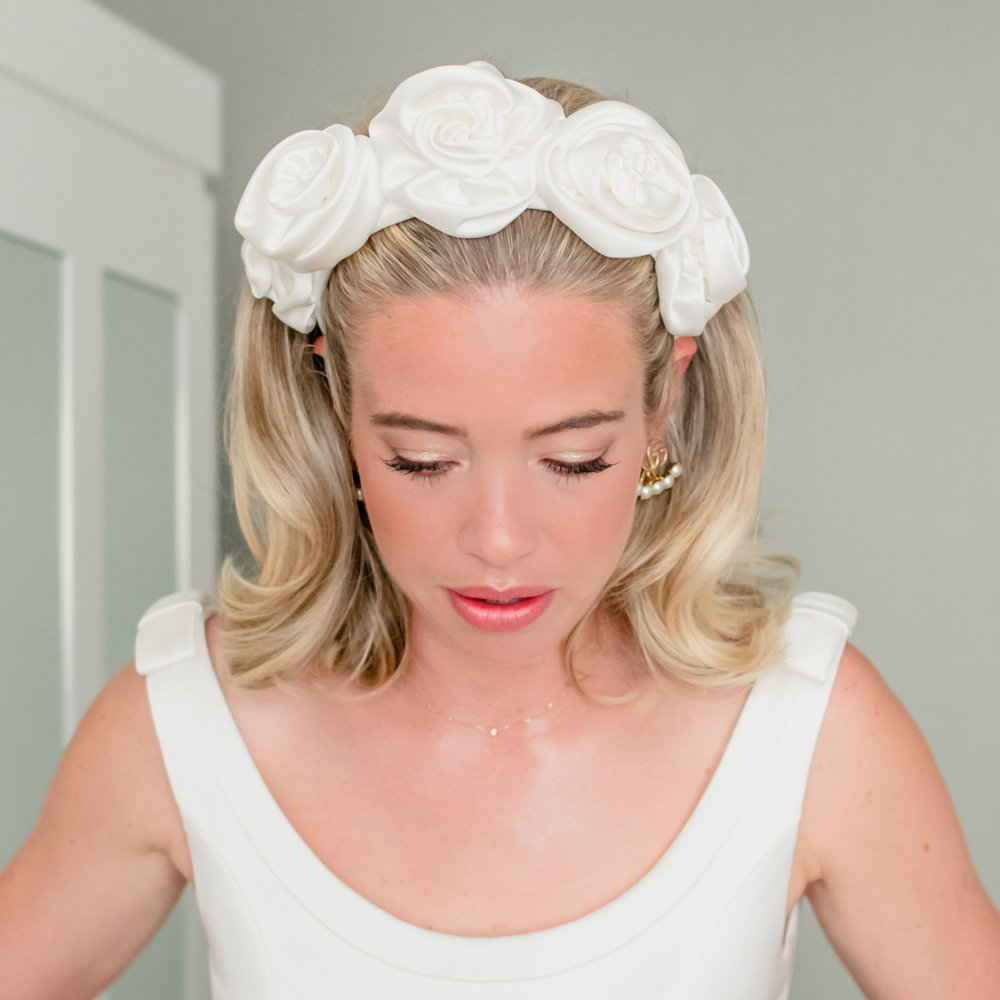 bride portrait hairband alice band