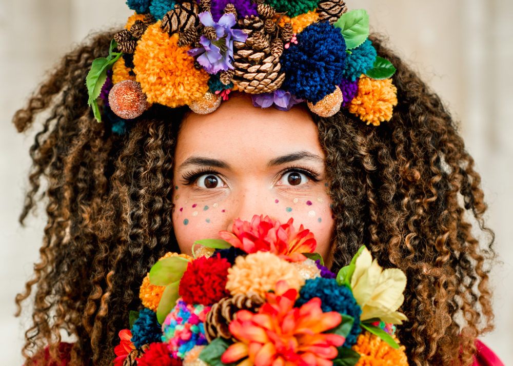 colourful striking bride portrait wedding photography