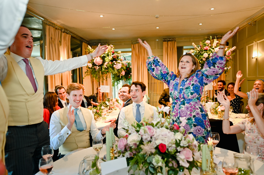 guests having fun wedding