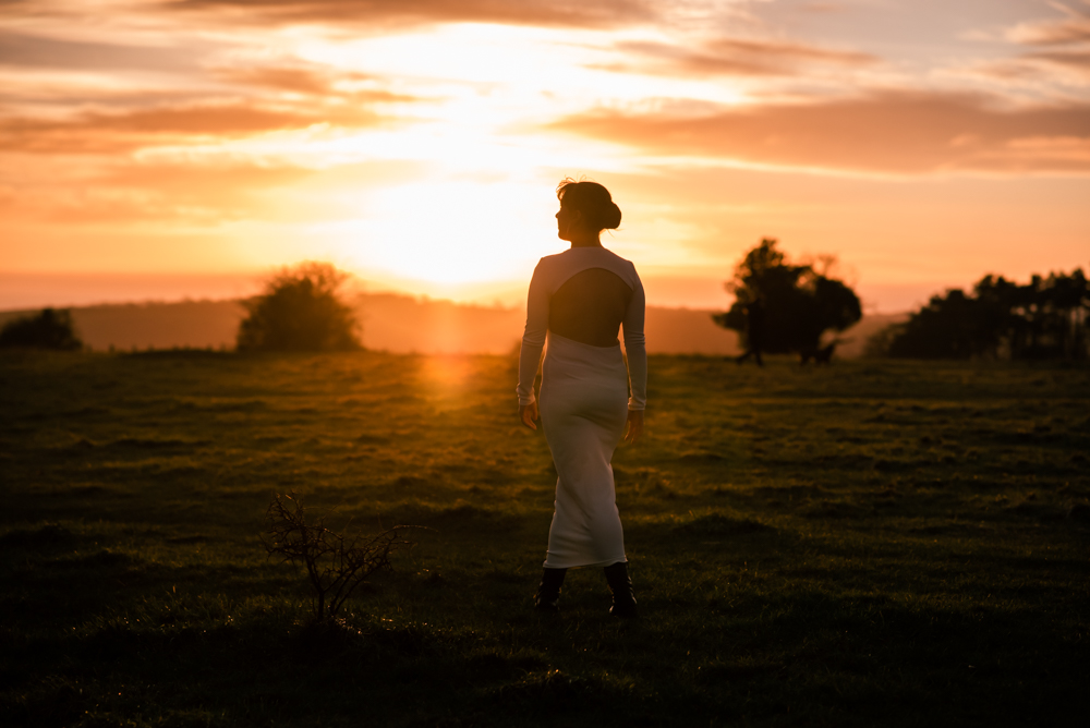 sunset bride wedding photography gloucestershire 
