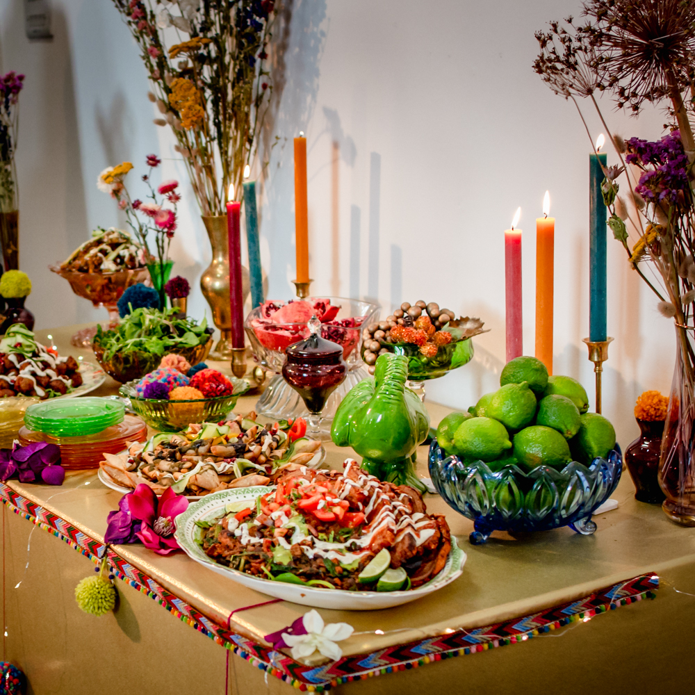 wedding street food table colourful  stroud sub rooms