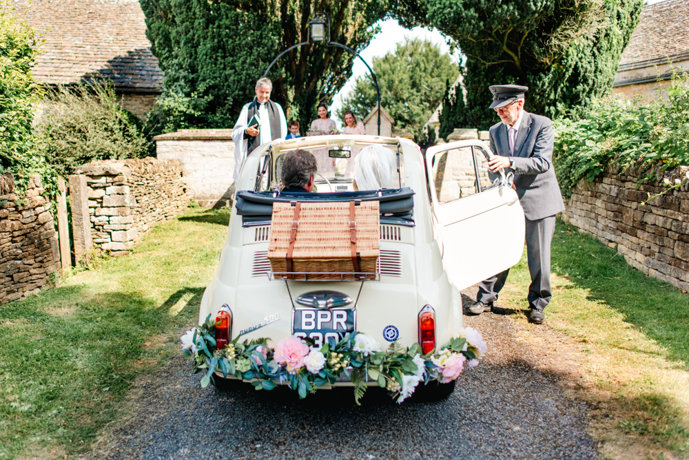 wedding car fiat cinquecento 500 cotswolds