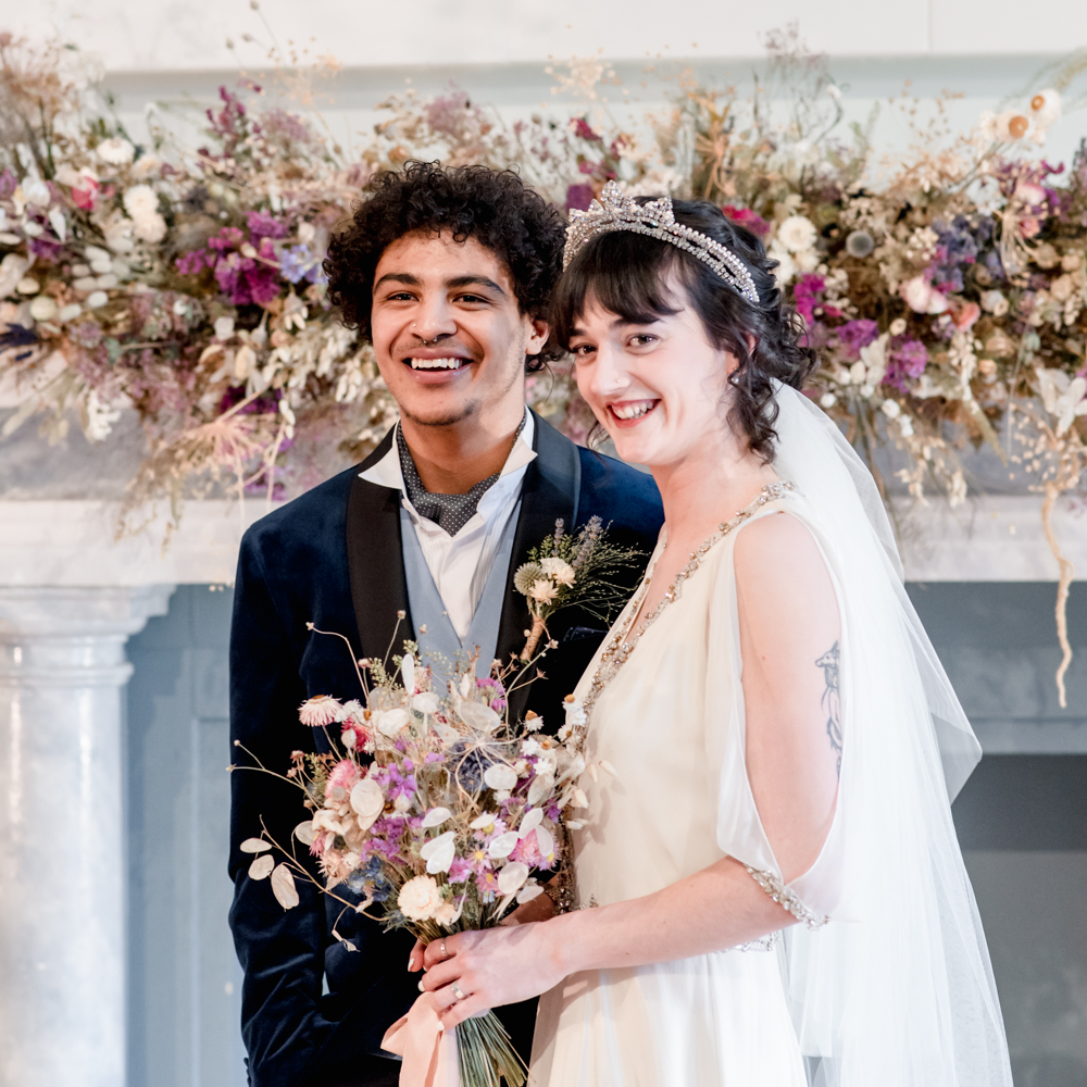 bride and groom groom at stroud sub rooms