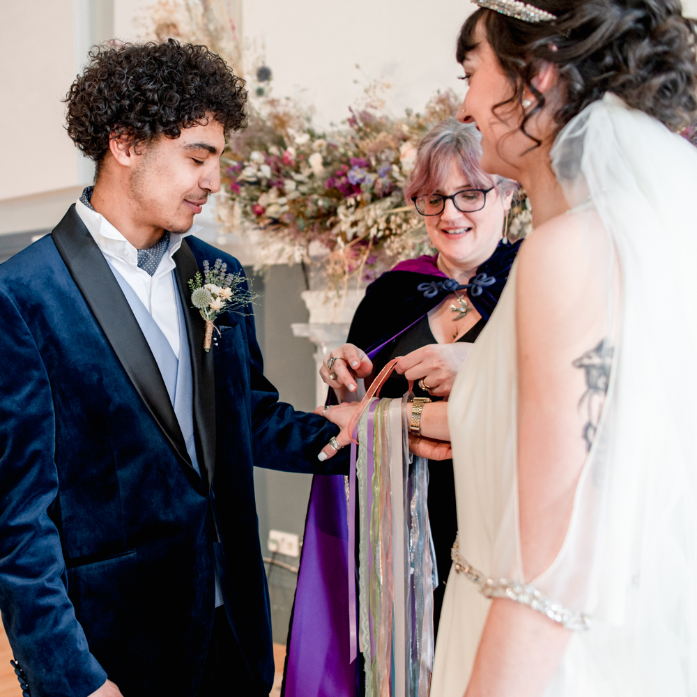 hand fasting ribbons alternative wedding cotswolds