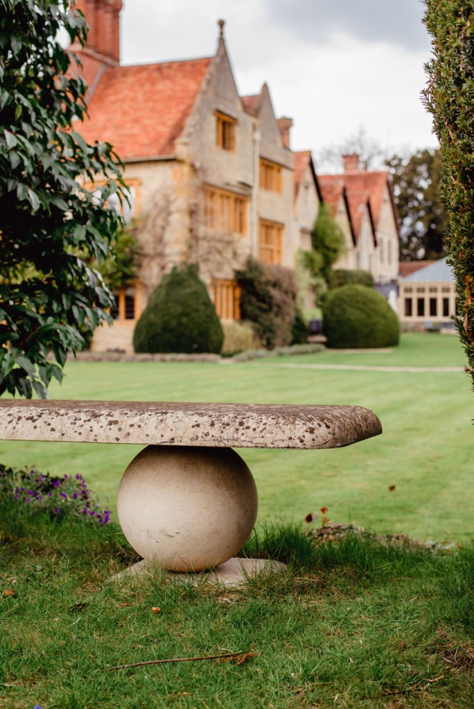 stone garden bench luxury hotel le manoir