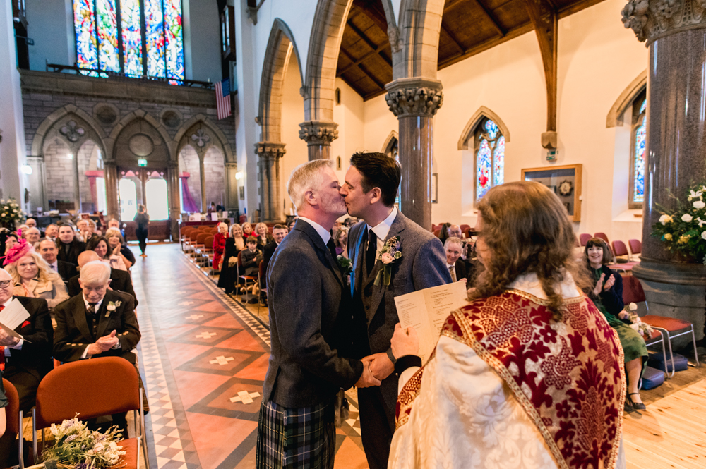 two groom same sex wedding photography church ceremony