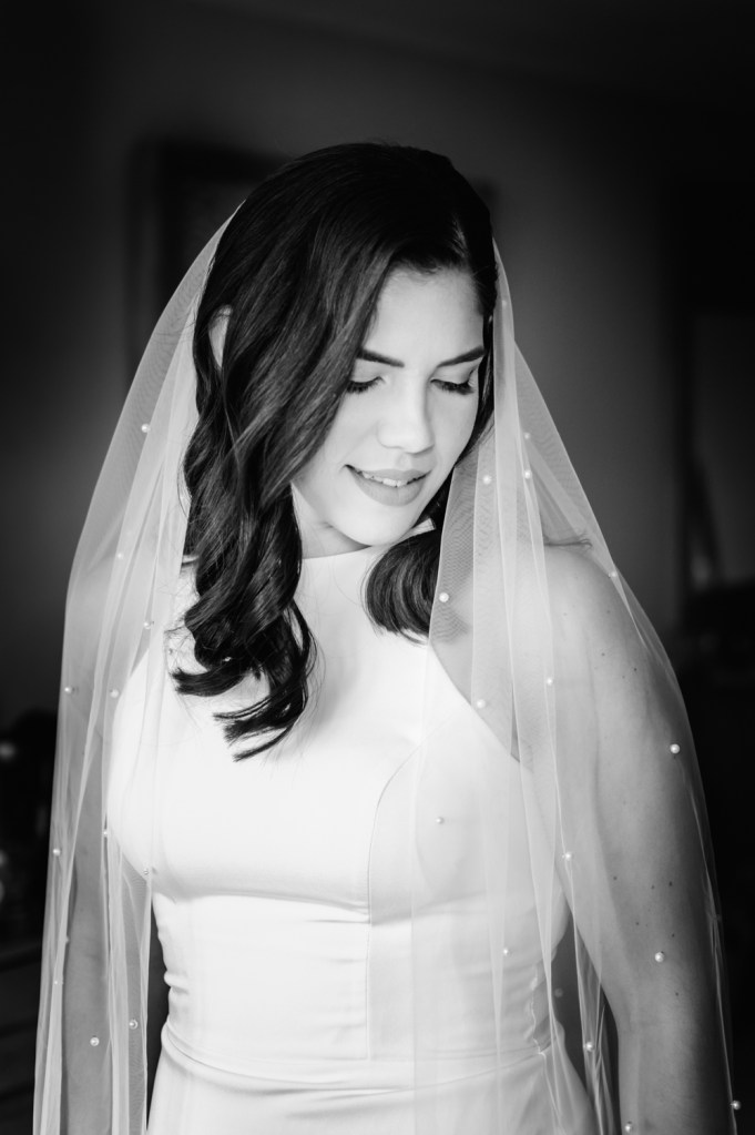 bride portrait black and white painswick