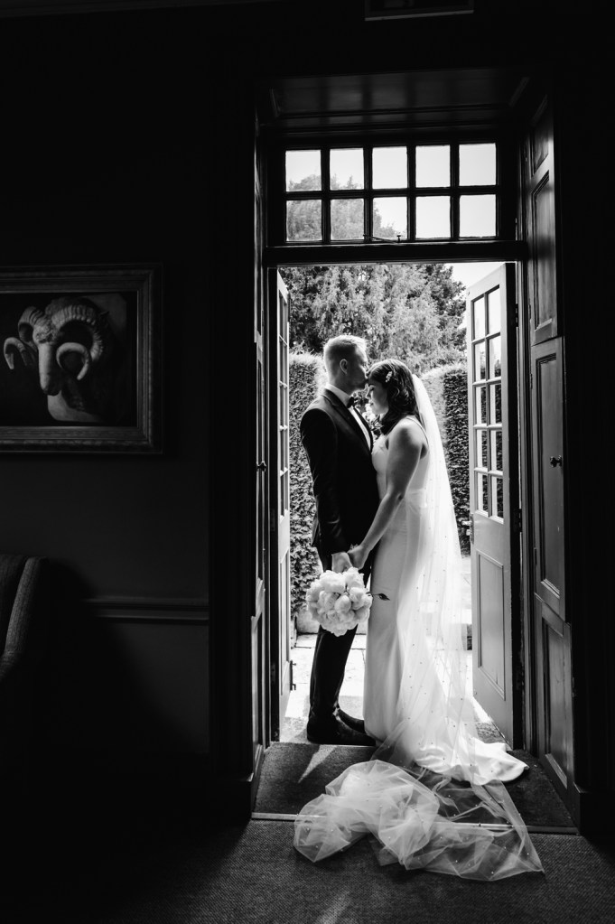 bride and groom silhouette fine art wedding photography