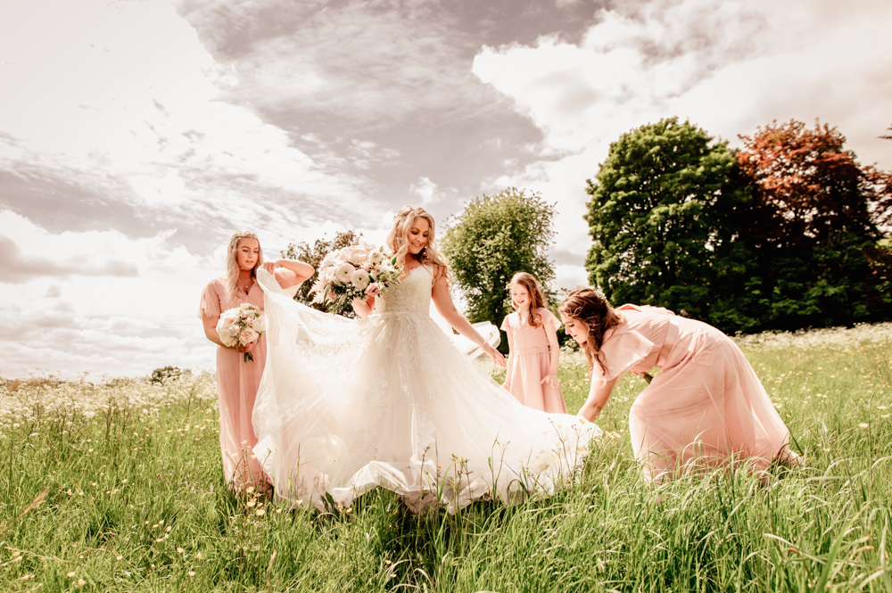 bride in the countryside