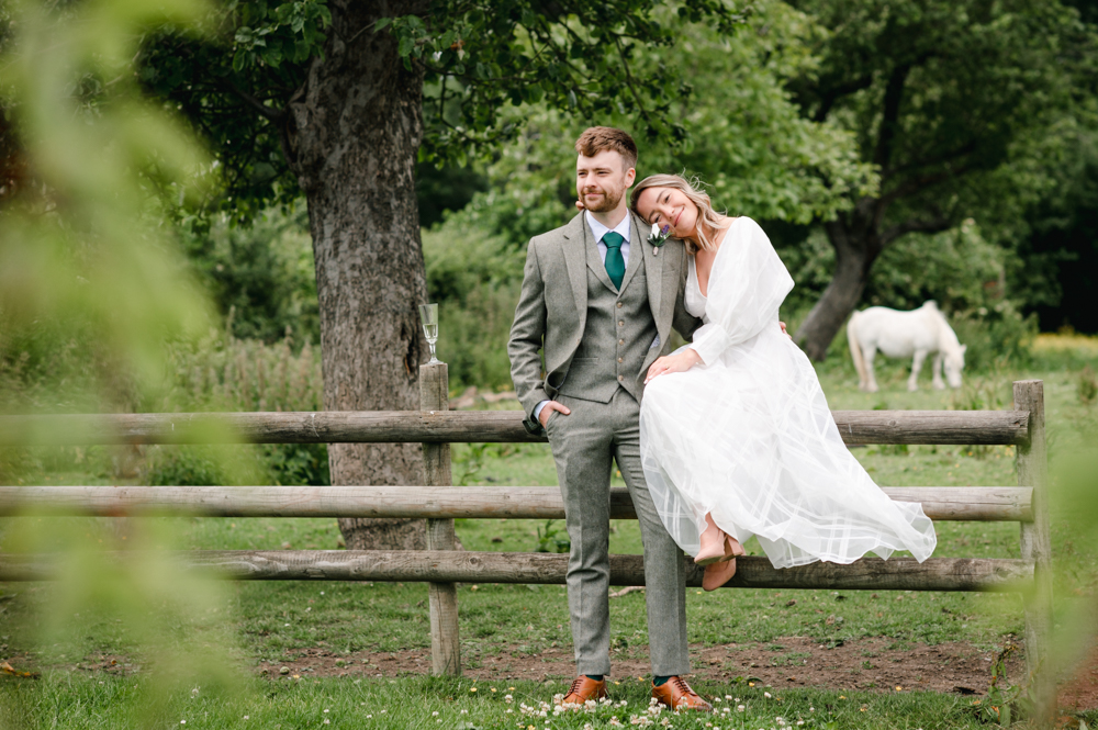 countryside wedding horse Cotswolds