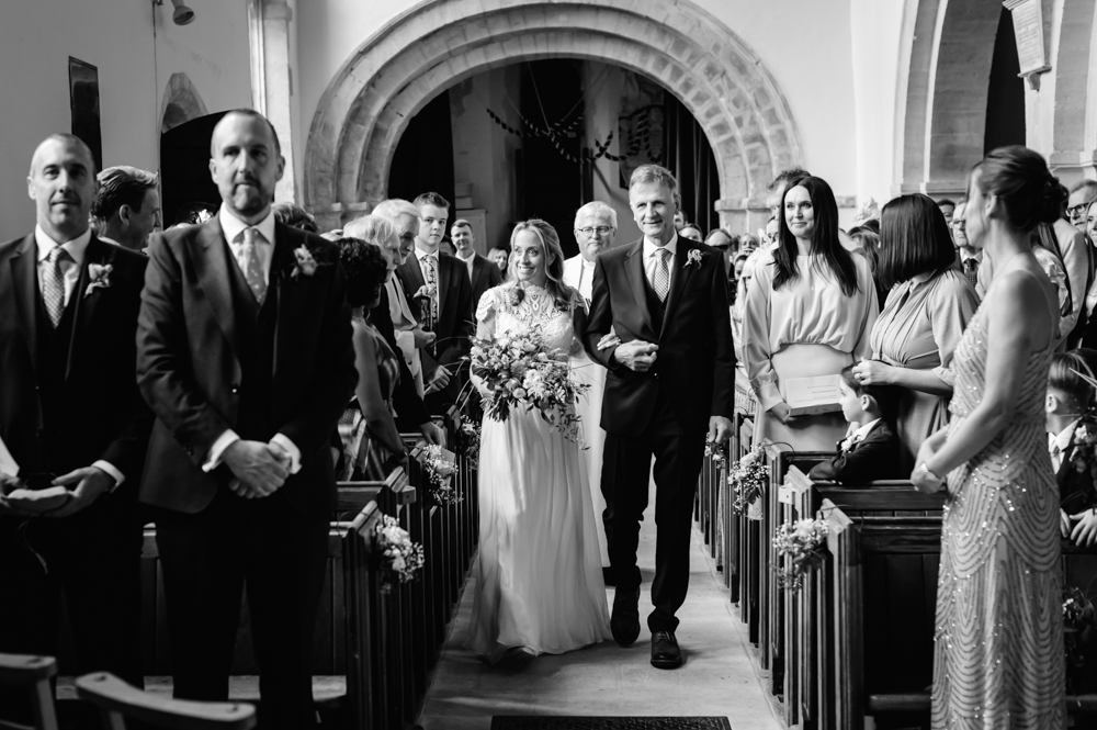 church wedding bride given away