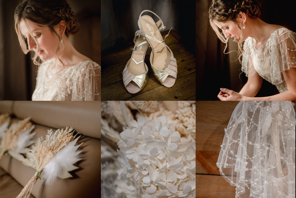 bridal getting ready dry flowers