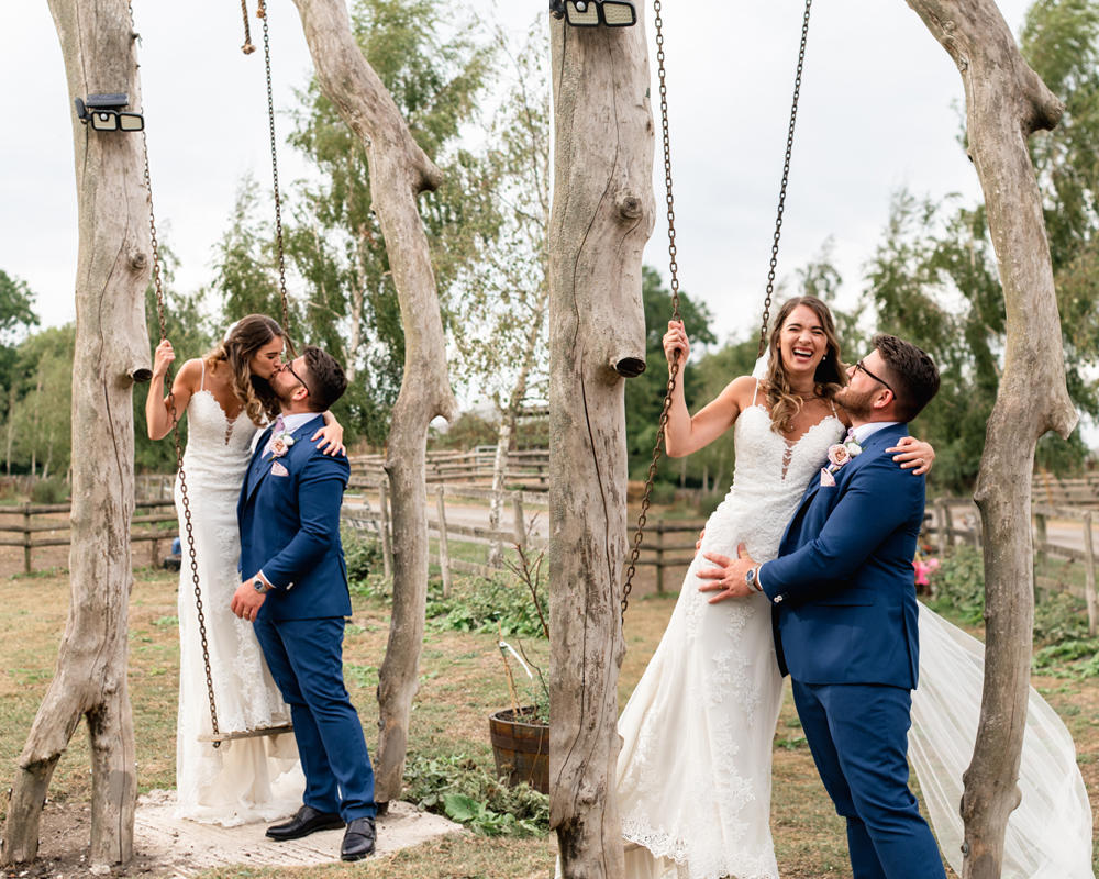 wedding swing bride and groom 