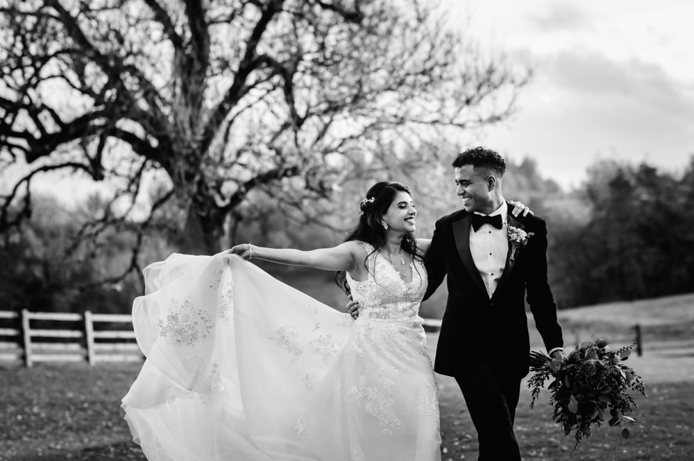 happy bride natural wedding 