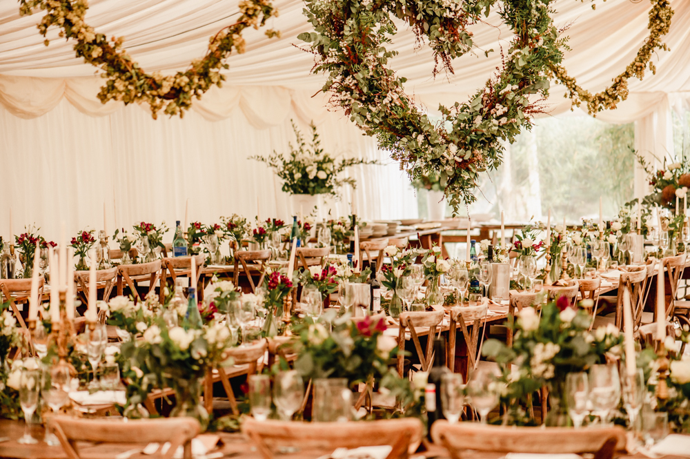 rustic marquee wedding decor