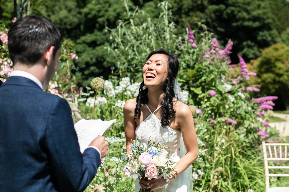 bride laughing natural wedding photography