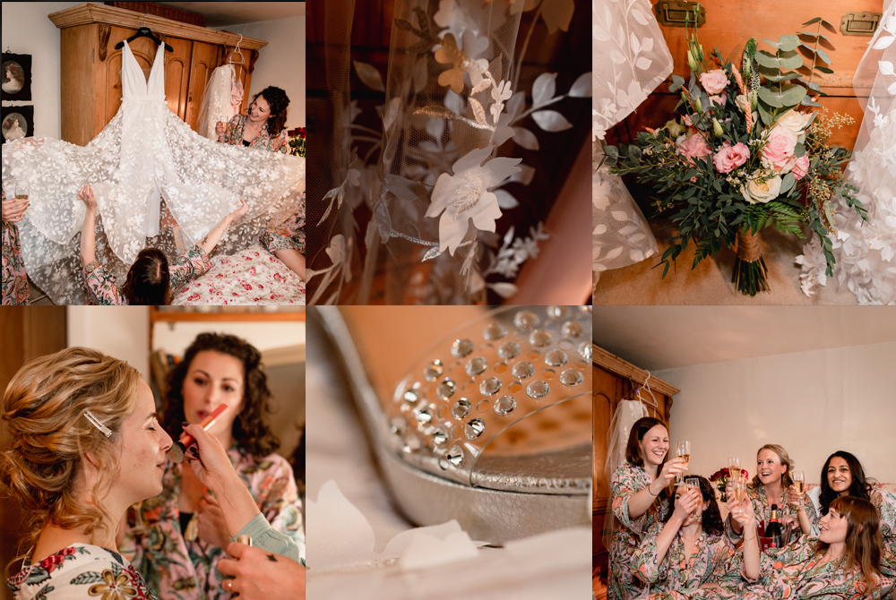 bride getting ready cotswold wedding