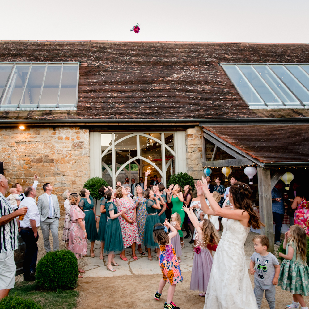 flowers bridal bouquet toss dorset