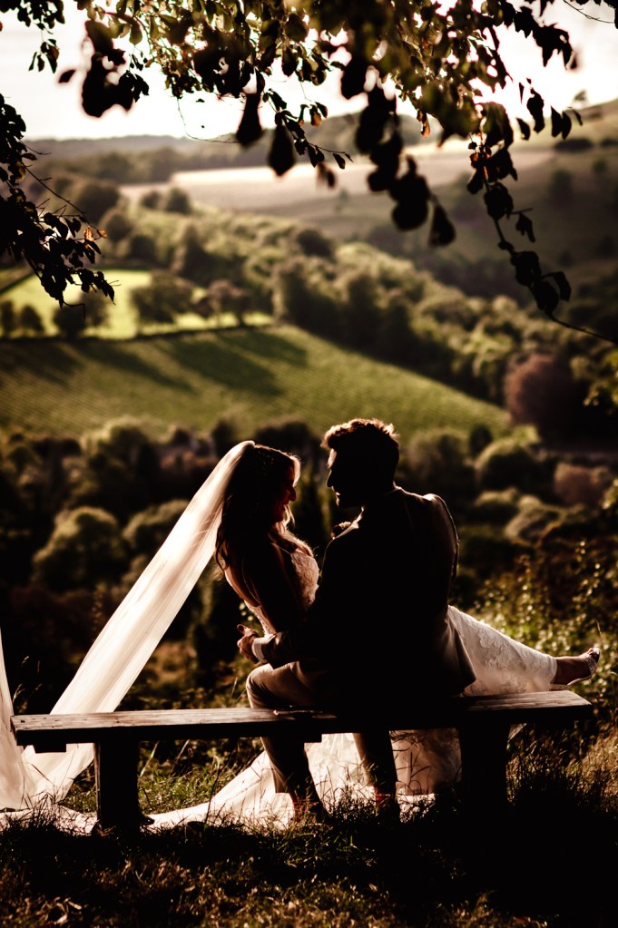 bride and groom silhouette