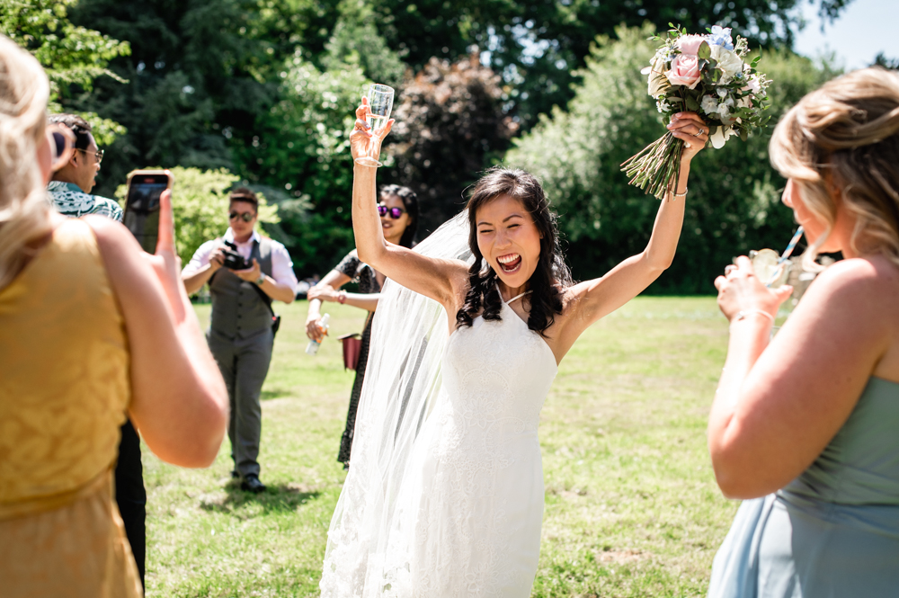bride happy colourful wedding photography