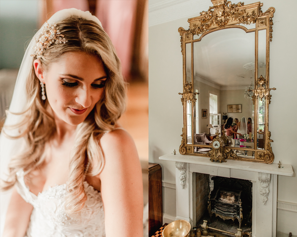 bride and bridesmaids getting ready photos