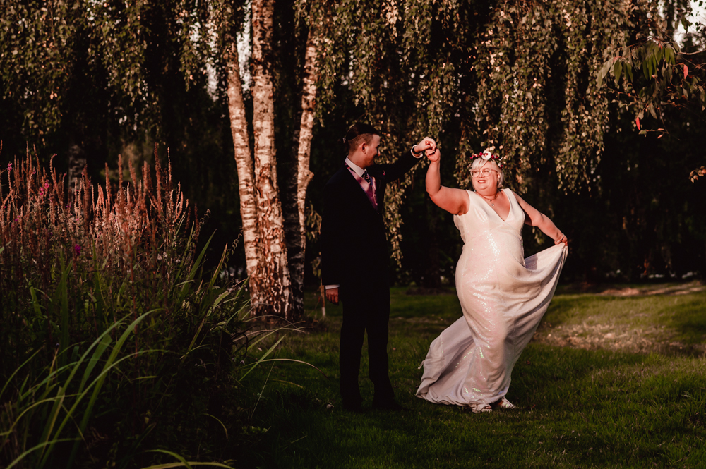 bride dancing natural wedding photography