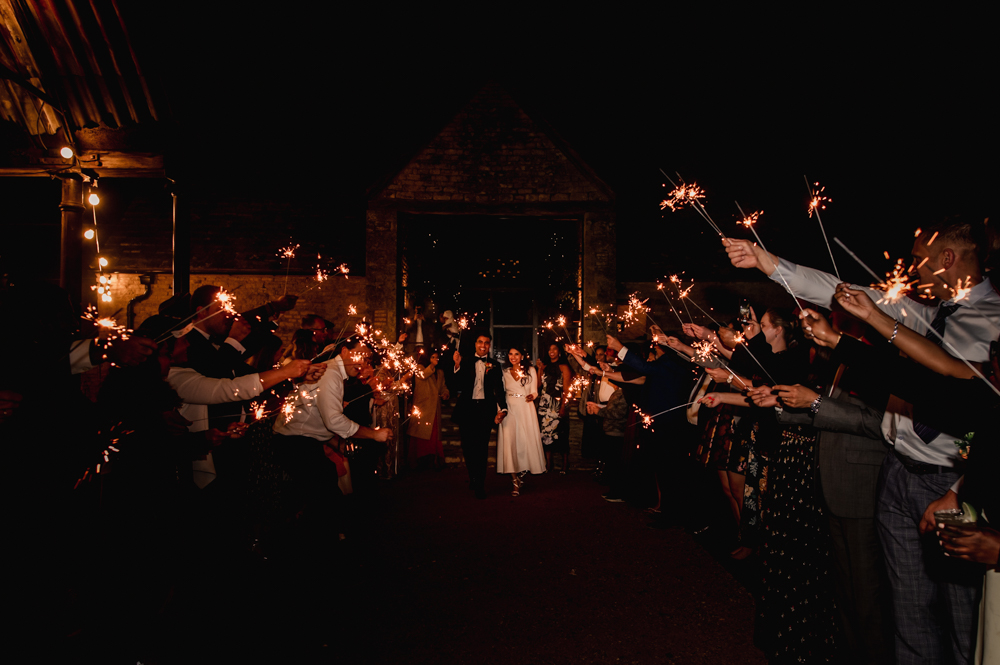 sparklers wedding cotswolds