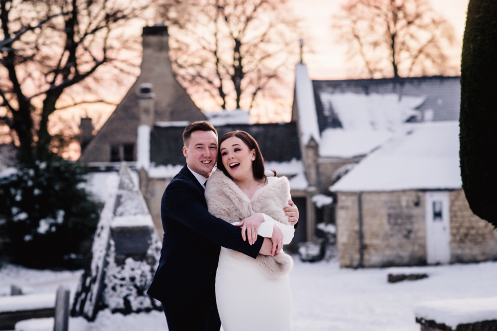 bride laughing stroud painswick wedding