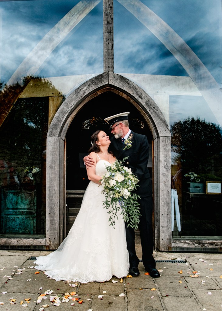 bride and groom mature couple