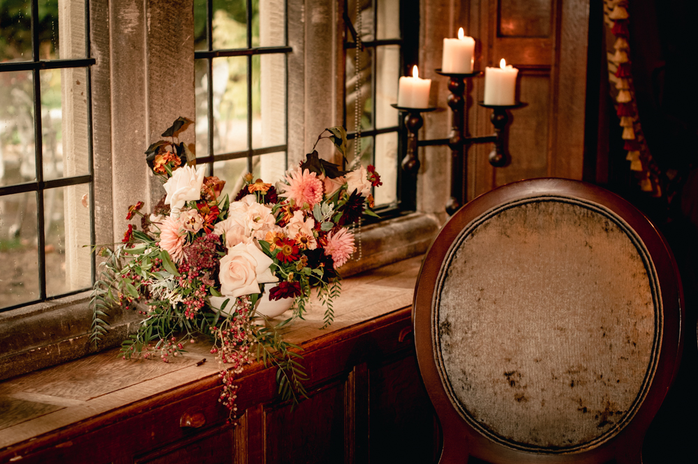 wedding florals autumn colours