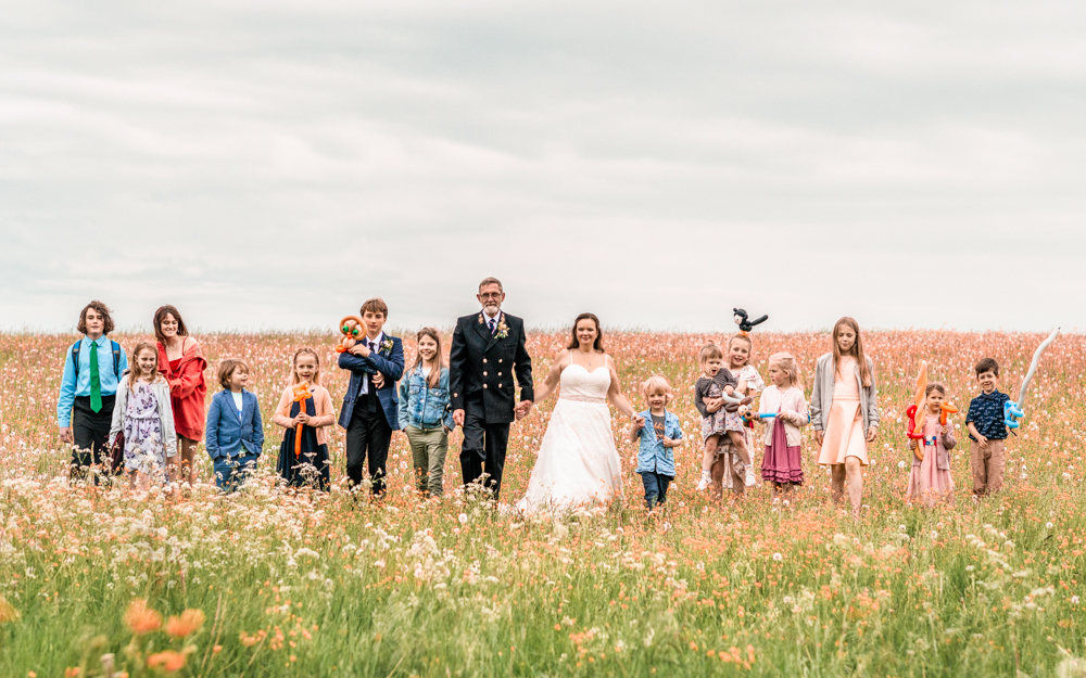 children in the field wedding cripps barn