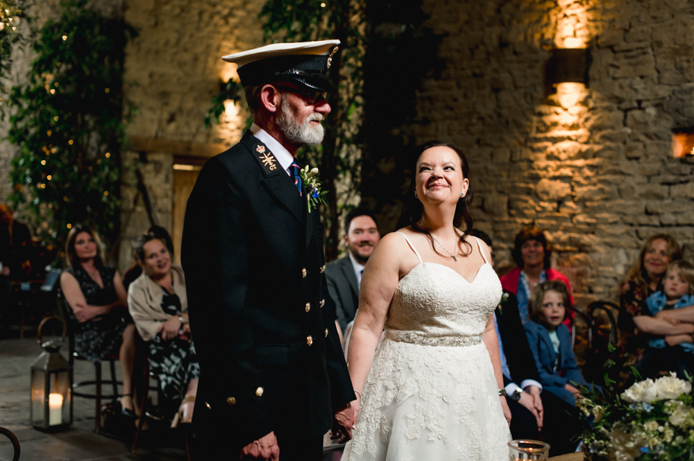 bride and groom cripps barn