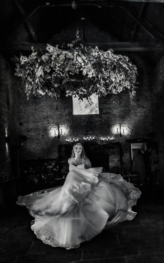 bride swishing amazing dress cripps barn