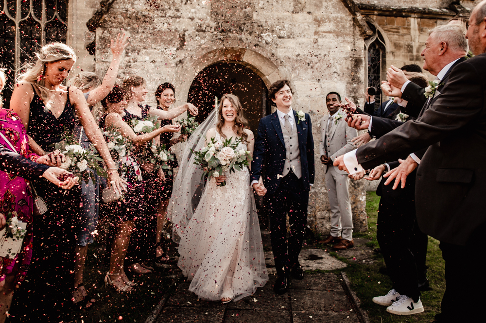 confetti st Michael church wedding eastington