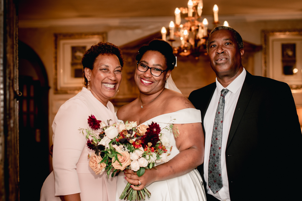 bride with mum and dad bride greenway hotel cheltenham wedding