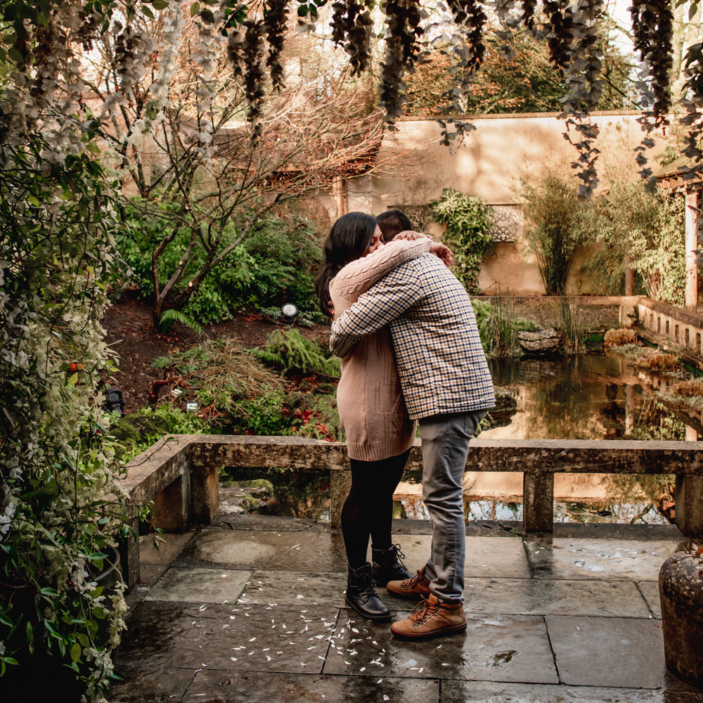 couple hugging in a picturesque location