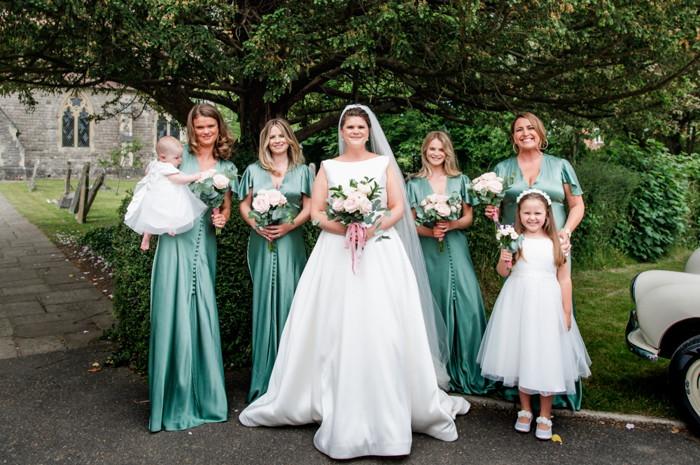 bride and bridesmaids