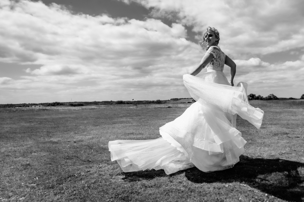 bride in the countryside