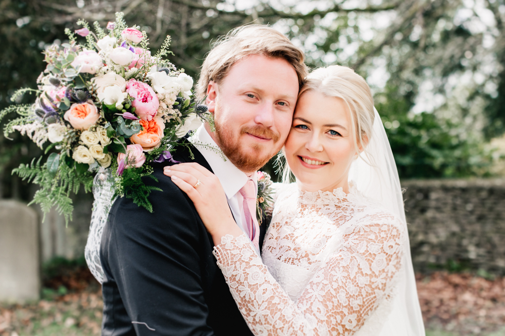 bride and groom portrait cripps barn