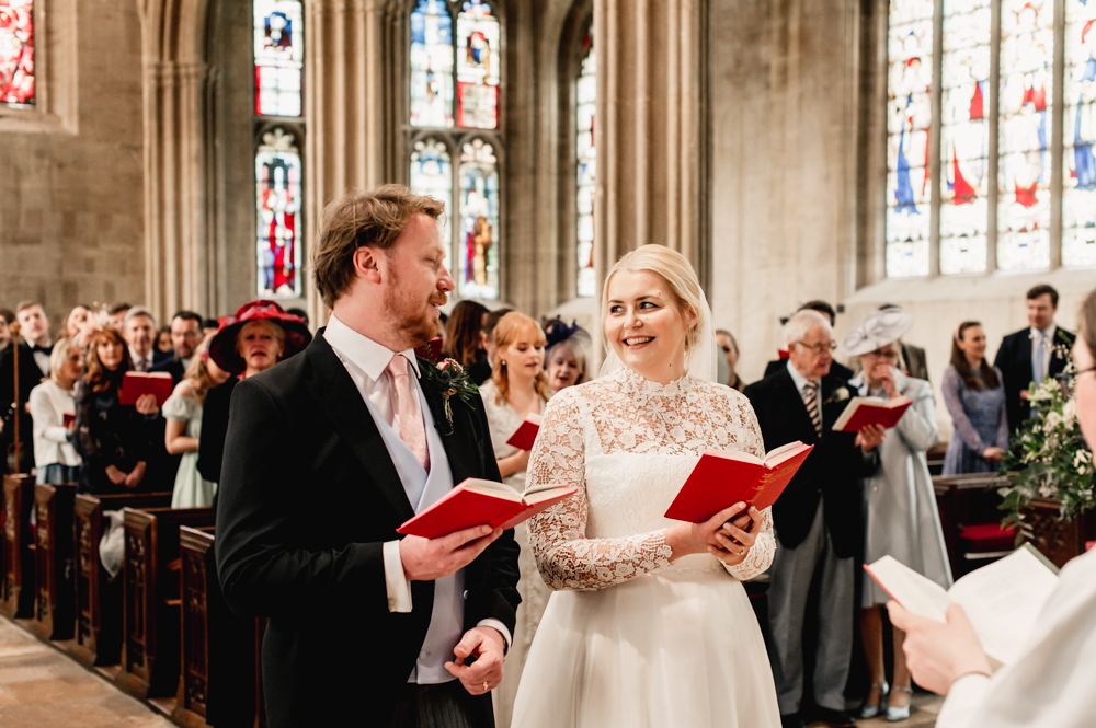 fairford church st marys wedding bride and groom
