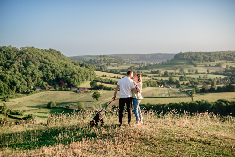 couples photo shoot with dog