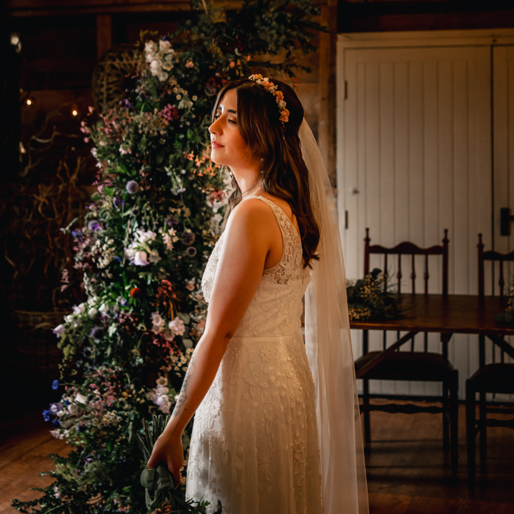 romantic bride dark moody 