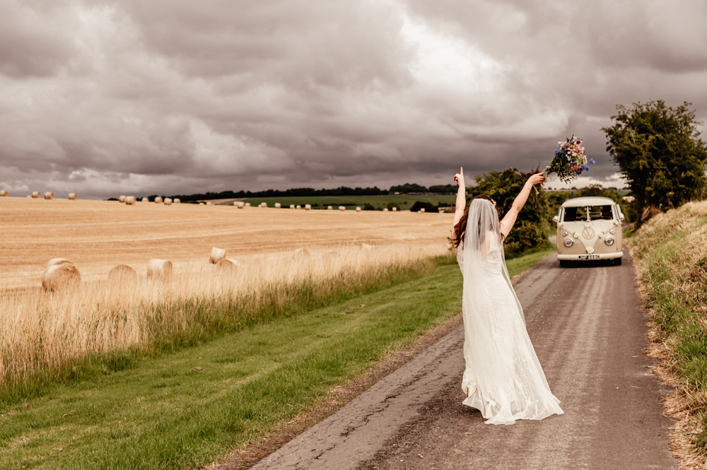 relaxed fun bride vw van 
