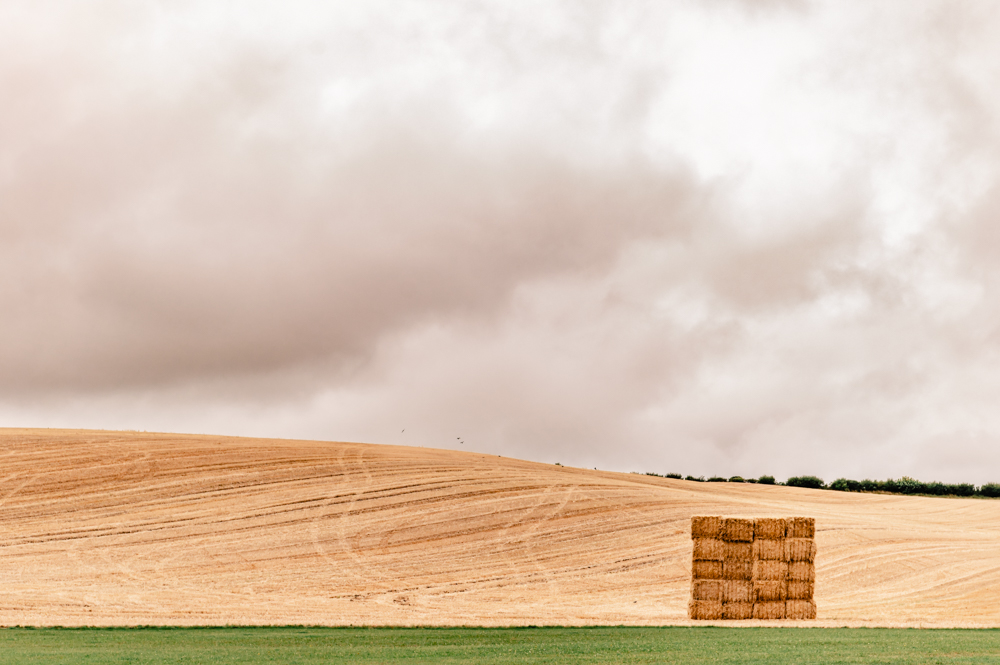 hay bales countryside england