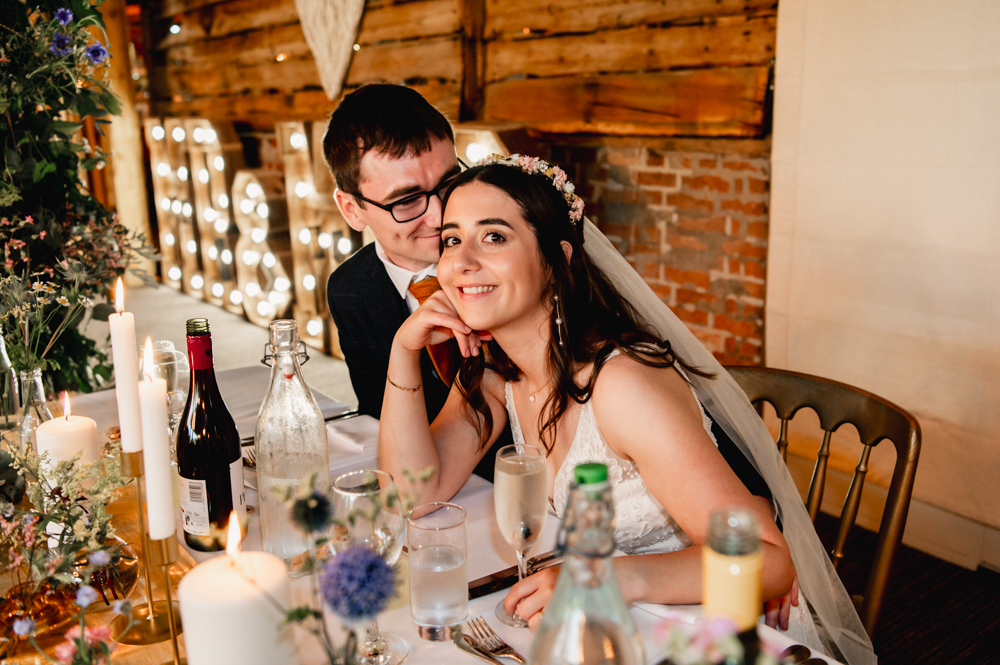 bride and groom rustic gold wedding