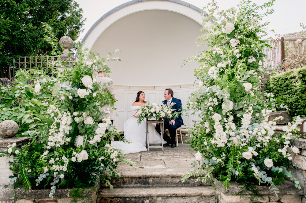white wedding floral cotswolds