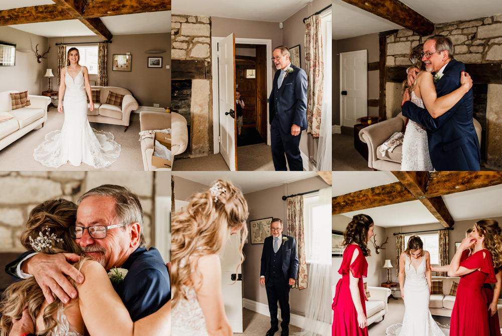 dad first look natural wedding